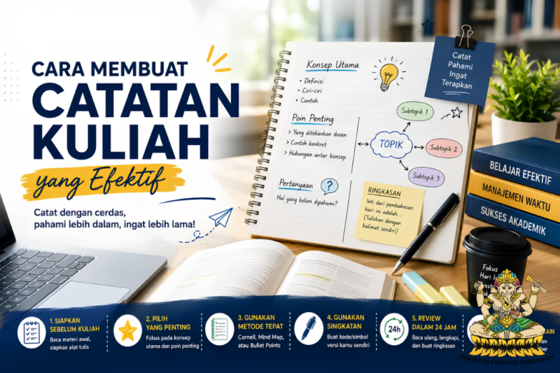 Cara Membuat Catatan Kuliah yang Rapi dan Mudah Dipelajari versi Mahasiswa Berprestasi Fakultas Farmasi Saraswati