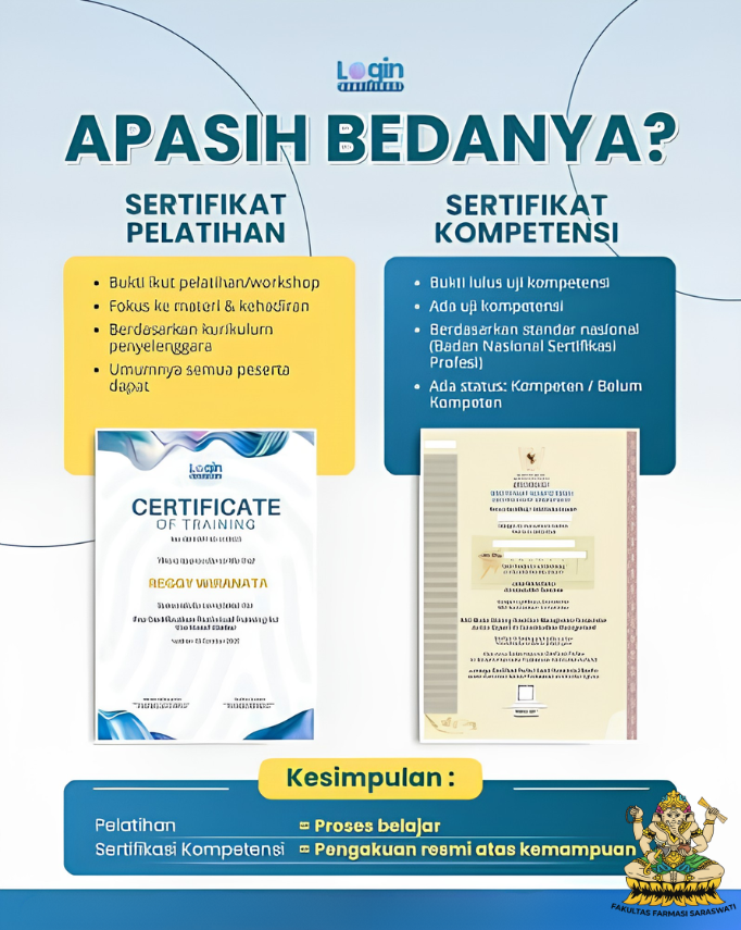 Perbedaan Sertifikasi Kompetensi dan Sertifikat Pelatihan: 5 Poin Penting Menentukan Karier Apoteker yang Sukses